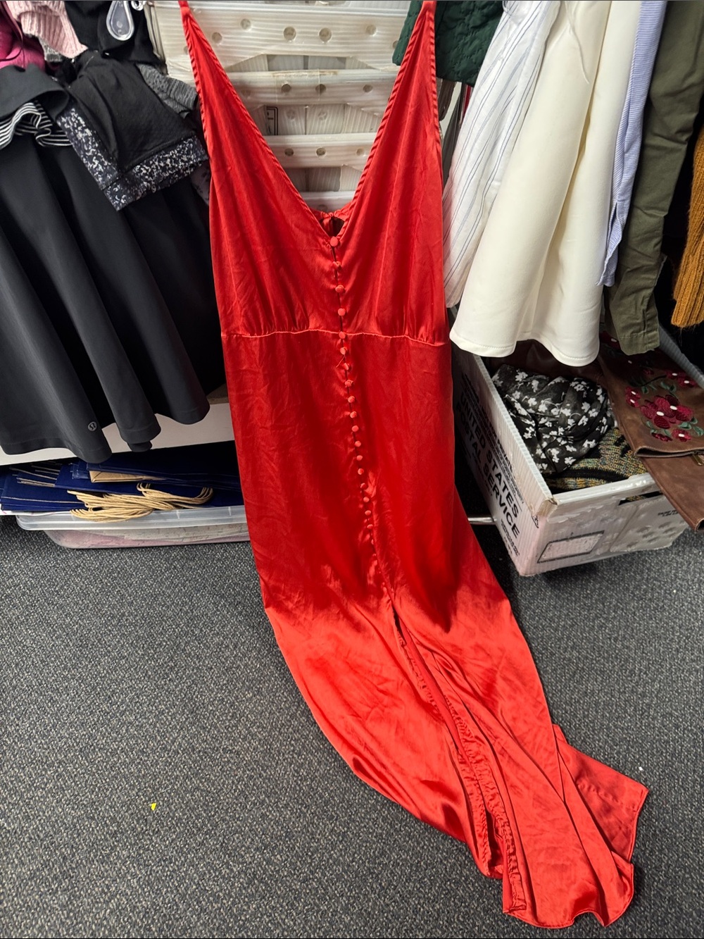 Anthropologie satin dress XL // 083013